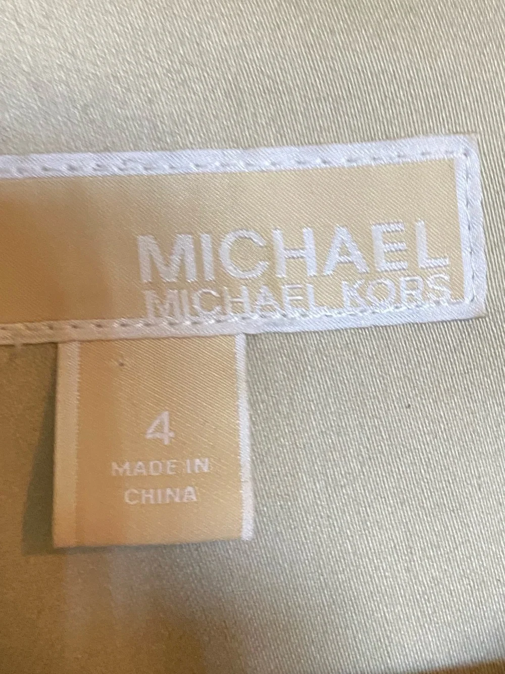 Michael Kors Cream Utility Midi Dress with Gold Hardware